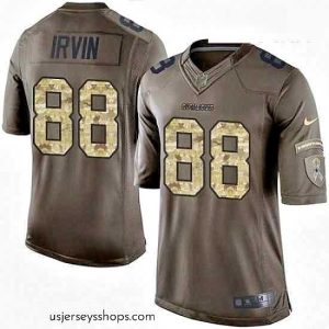 Glamorous Nike Dallas Cowboys 88 Michael Irvin Elite Green Salute to Service NFL Jersey