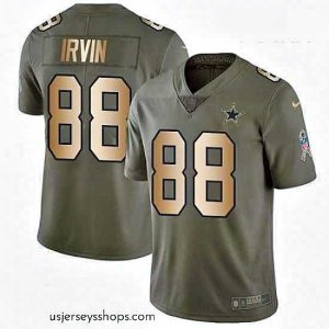 Alluring Nike Dallas Cowboys 88 Michael Irvin Limited OliveGold 2017 Salute to Service NFL Jersey