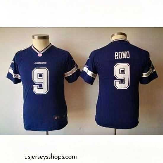 Stunning Nike Dallas Cowboys 9# Tony Romo Blue Nike NFL Jerseys
