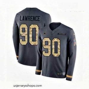 Sensational Nike Dallas Cowboys 90 Demarcus Lawrence Limited Black Salute to Service Therma Long Sleeve NFL Jersey