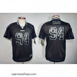 Stellar Nike Dallas Cowboys #94 DeMarcus Ware Black Color[Lights Out Elite Jerseys]