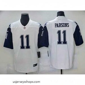 Captivating Nike Dallas Cowboys Micah Parsons #11 White Thanksgiven Stitched NFL Jersey