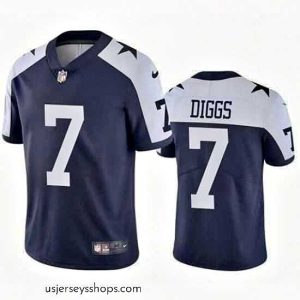Breathtaking Nike Dallas Cowboys Trevon Diggs #7 Blue Thanksgivens Vapor Limited Stitched Jersey