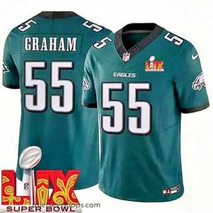 Breathtaking Philadelphia Eagles Brandon Graham #55 Green 2024 2025 Super Bowl LIX F.U.S.E Stitched NFL Jersey