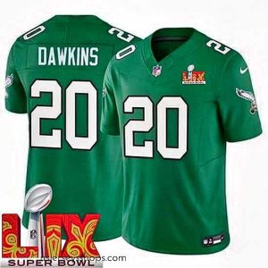 Captivating Philadelphia Eagles Brian Dawkins #20 Kelly Green 2024 2025 Super Bowl LIX F.U.S.E Stitched NFL Jersey