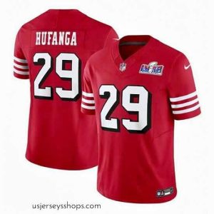 Stunning San Francisco 49ers 29 Talanoa Hufanga New Red 2023 F.U.S.E  Stitched Football 2024 Super Bowl LVIII Jersey