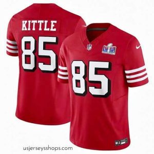 Breathtaking San Francisco 49ers 85 George Kittle New Red 2023 F.U.S.E  Vapor Untouchable Limited Stitched Football 2024 Super Bowl LVIII Jersey