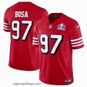 Exquisite San Francisco 49ers 97 Nick Bosa New Red 2023 F.U.S.E  Vapor Untouchable Limited Stitched Football 2024 Super Bowl LVIII Jersey