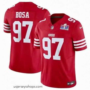 Stunning San Francisco 49ers 97 Nick Bosa Red 2023 F.U.S.E  Vapor Untouchable Limited Stitched Football 2024 Super Bowl LVIII Jersey